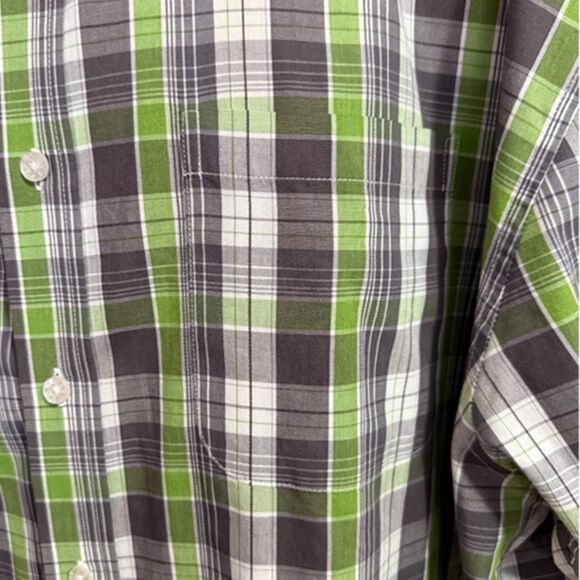 Gioberti Green & Gray Short Sleeve Button Front Shirt Size XXL - Picture 8 of 11